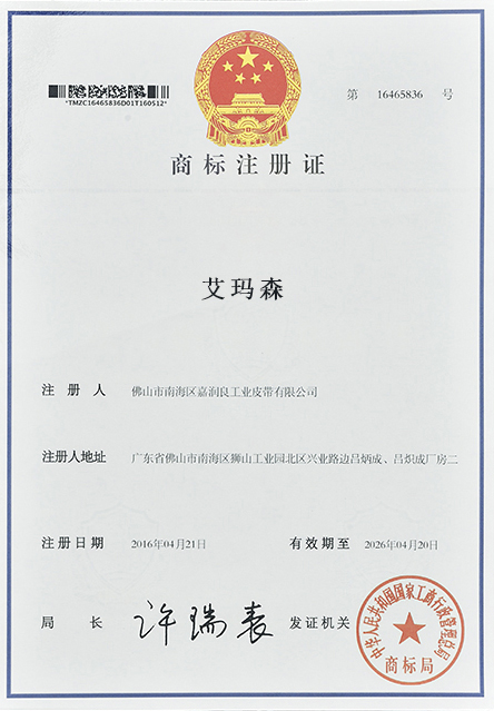 艾(ài)瑪(mǎ)森商標注冊(cè)證(一) 91官网商標注冊證(zhèng)(一)